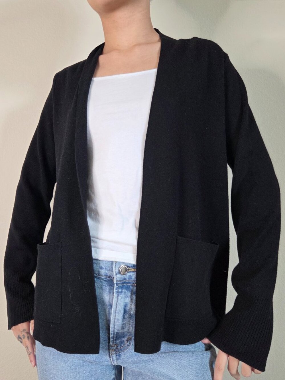 Cyrus Black Open Cardigan - Small